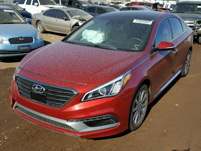 5NPE34AF9GH432767 - 2016 HYUNDAI SONATA SPO MAROON photo 2