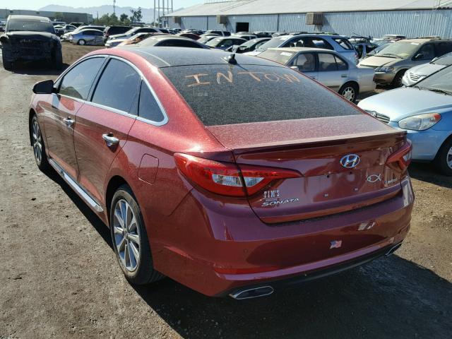 5NPE34AF9GH432767 - 2016 HYUNDAI SONATA SPO MAROON photo 3