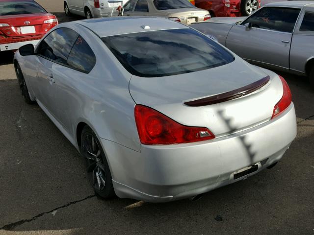 JNKCV64EX8M109947 - 2008 INFINITI G37 BASE SILVER photo 3