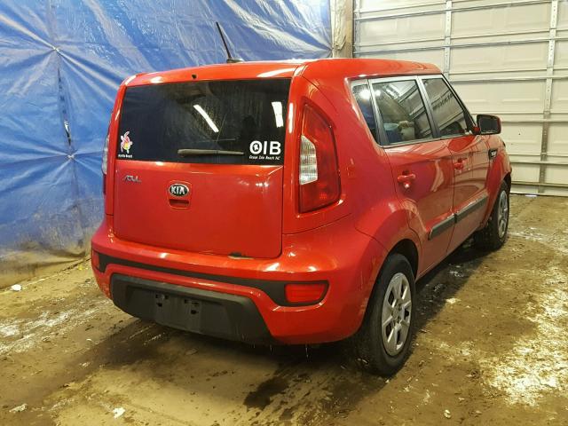 KNDJT2A54D7530342 - 2013 KIA SOUL RED photo 4