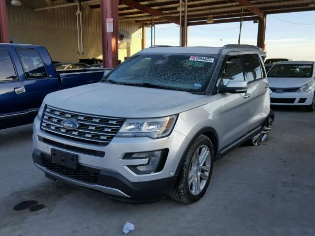 1FM5K7F87GGC86027 - 2016 FORD EXPLORER L SILVER photo 2