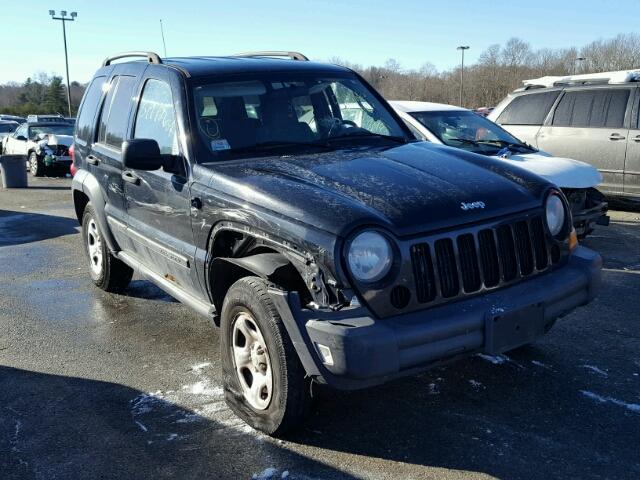 1J8GL48K97W577922 - 2007 JEEP LIBERTY SP BLACK photo 1