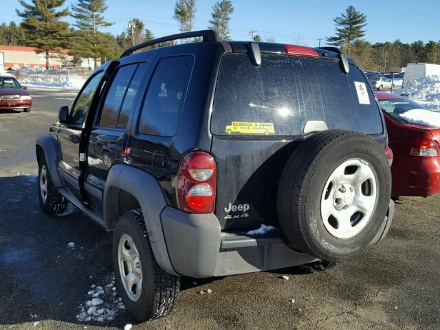 1J8GL48K97W577922 - 2007 JEEP LIBERTY SP BLACK photo 3