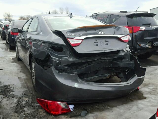 5NPEB4AC1DH725177 - 2013 HYUNDAI SONATA GLS GRAY photo 3