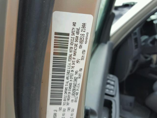 1J8GN28K49W513062 - 2009 JEEP LIBERTY SP SILVER photo 10