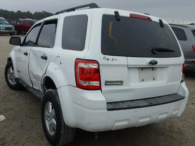 1FMCU02Z98KB43943 - 2008 FORD ESCAPE XLS WHITE photo 3