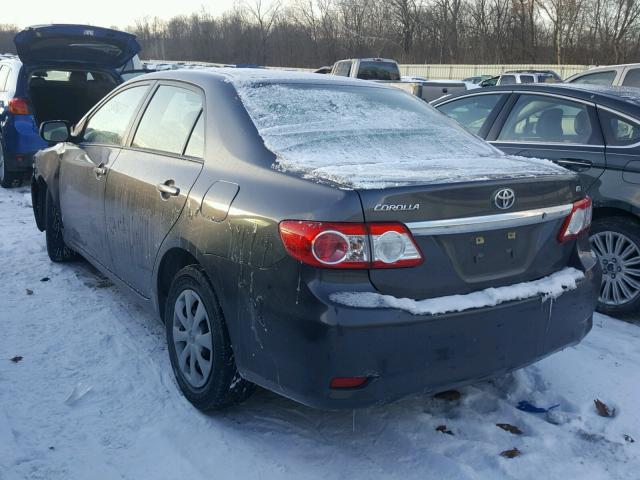 JTDBU4EE0B9134532 - 2011 TOYOTA COROLLA BA GRAY photo 3