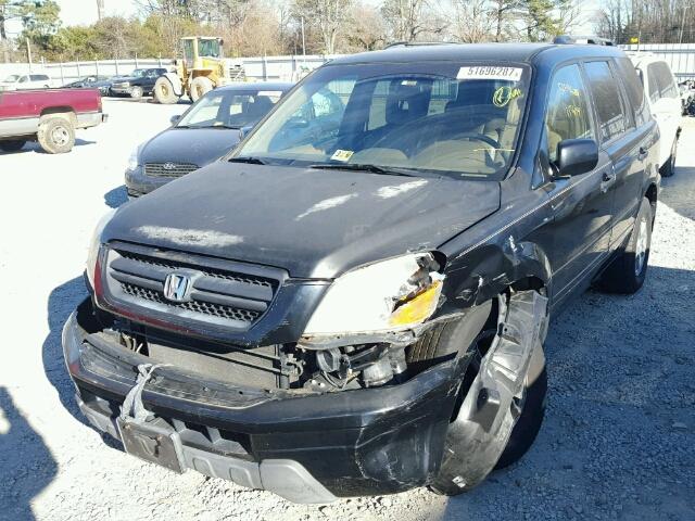 2HKYF18664H515349 - 2004 HONDA PILOT EXL BLACK photo 2