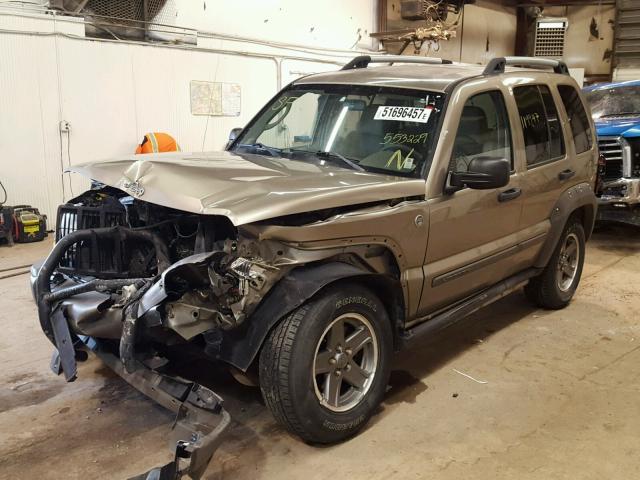 1J4GL38K65W553229 - 2005 JEEP LIBERTY RE TAN photo 2