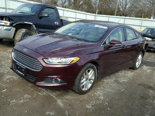 3FA6P0HR1DR149473 - 2013 FORD FUSION SE BURGUNDY photo 2