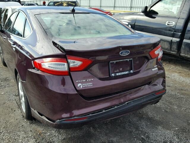 3FA6P0HR1DR149473 - 2013 FORD FUSION SE BURGUNDY photo 9