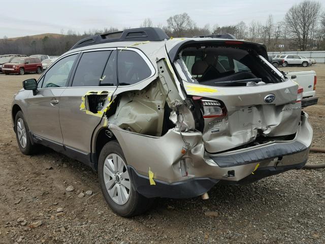 4S4BSBCC5F3218359 - 2015 SUBARU OUTBACK 2. BEIGE photo 3