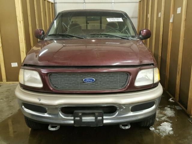 1FTDX18W5VKC19253 - 1997 FORD F150 MAROON photo 9