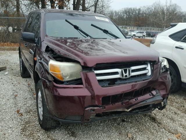 5FNYF28137B033516 - 2007 HONDA PILOT LX BURGUNDY photo 1