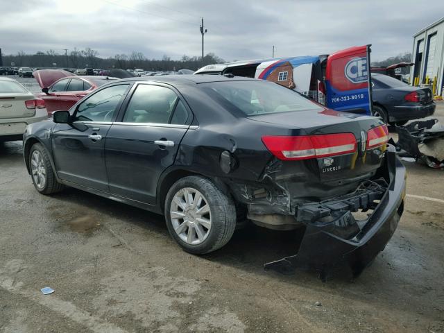 3LNHL2GCXCR832953 - 2012 LINCOLN MKZ BLACK photo 3