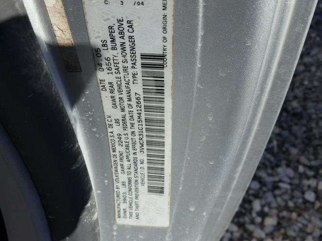 3VWCR31C15M412667 - 2005 VOLKSWAGEN NEW BEETLE 银色 照片 10