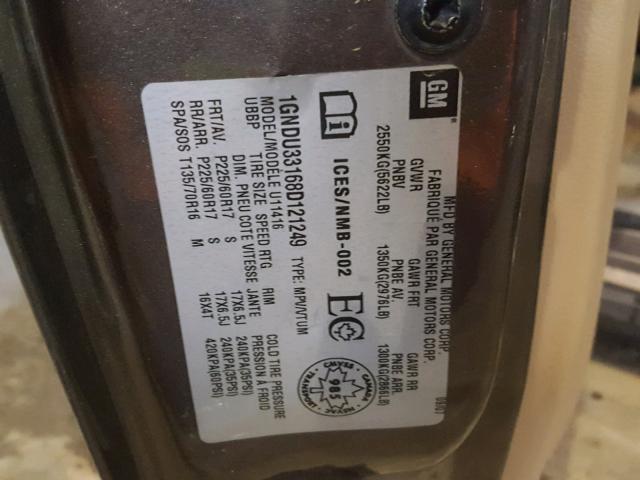 1GNDU33168D121249 - 2008 CHEVROLET UPLANDER L 棕色 照片 10