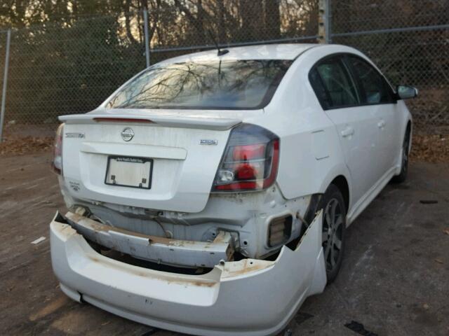 3N1AB6AP6CL723505 - 2012 NISSAN SENTRA 2.0 WHITE photo 4