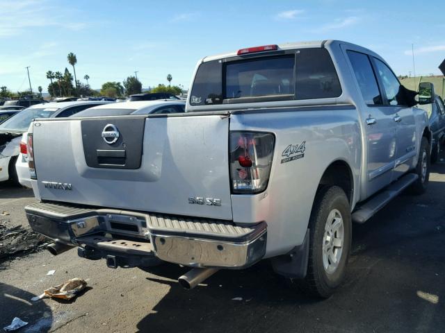 1N6AA07B65N555230 - 2005 NISSAN TITAN XE SILVER photo 4