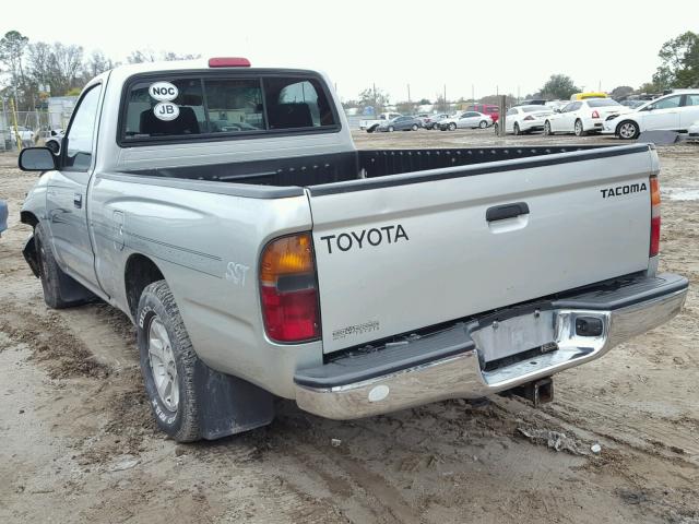 4TANL42N7YZ590679 - 2000 TOYOTA TACOMA SILVER photo 3