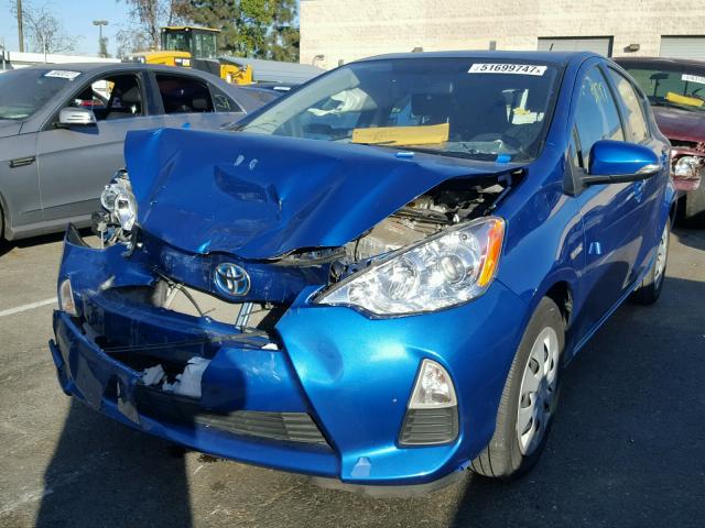 JTDKDTB36C1027613 - 2012 TOYOTA PRIUS C BLUE photo 2