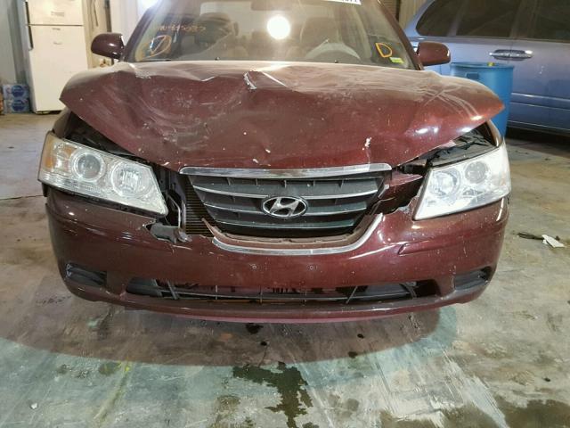 5NPET46C09H405037 - 2009 HYUNDAI SONATA GLS MAROON photo 9