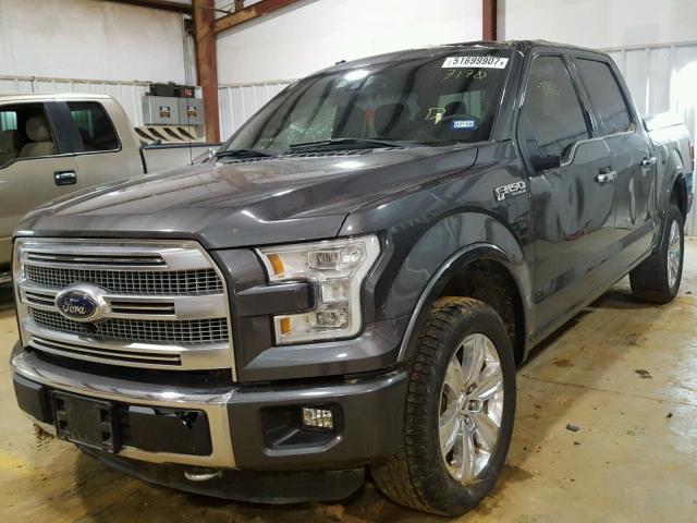 1FTEW1EF2FFB97170 - 2015 FORD F150 SUPER GRAY photo 2