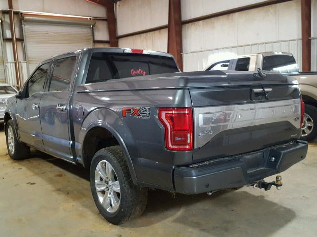 1FTEW1EF2FFB97170 - 2015 FORD F150 SUPER GRAY photo 3