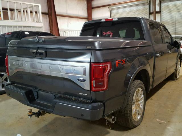 1FTEW1EF2FFB97170 - 2015 FORD F150 SUPER GRAY photo 4