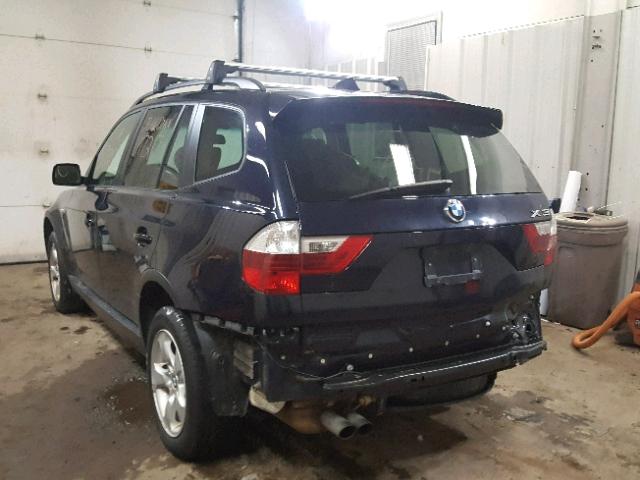 WBXPC93467WF05224 - 2007 BMW X3 3.0SI BLUE photo 3