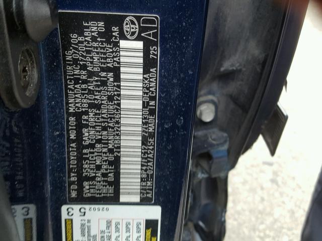 2T1BR32E36C712171 - 2006 TOYOTA COROLLA CE BLUE photo 10