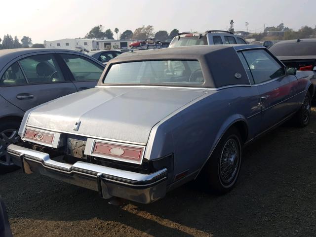 1G4AZ57Y5DE404984 - 1983 BUICK RIVIERA BLUE photo 4