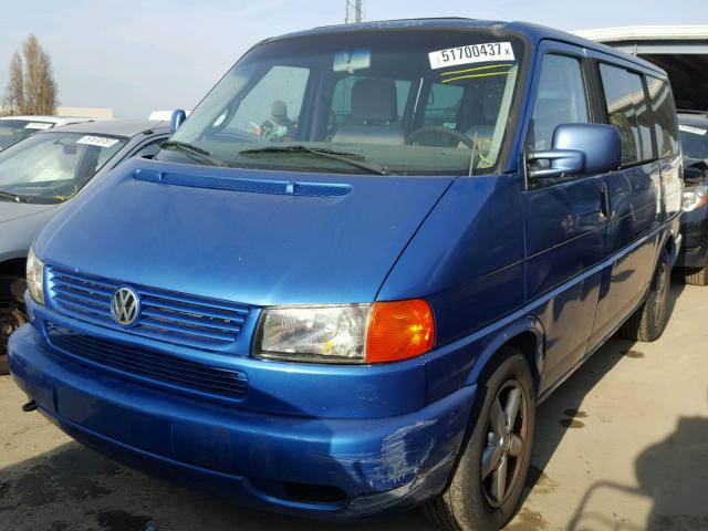 WV2MB47083H034400 - 2003 VOLKSWAGEN EUROVAN MV BLUE photo 2