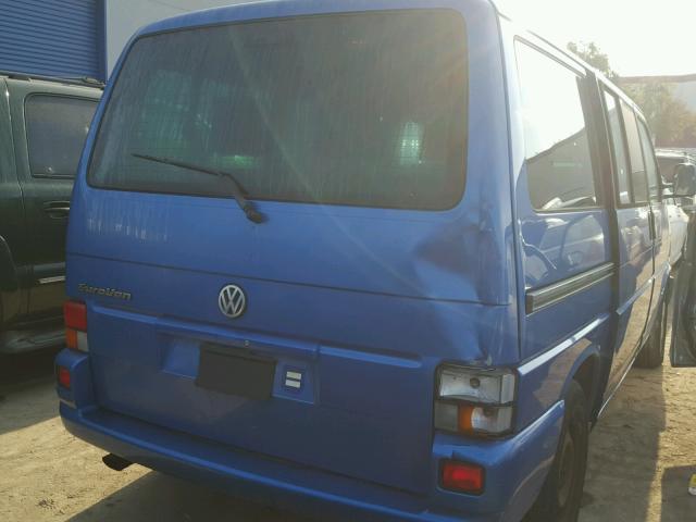 WV2MB47083H034400 - 2003 VOLKSWAGEN EUROVAN MV BLUE photo 4