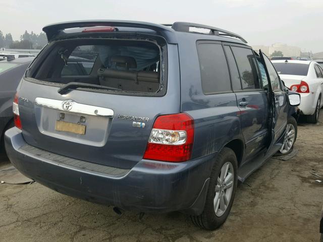 JTEDW21A470021314 - 2007 TOYOTA HIGHLANDER BLUE photo 4