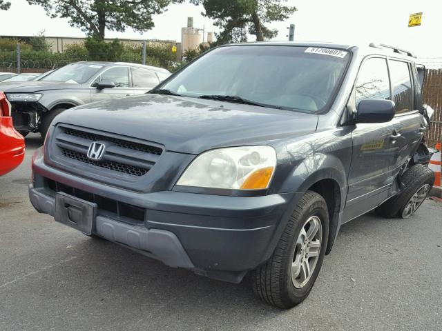 5FNYF18555B035276 - 2005 HONDA PILOT EXL GRAY photo 2