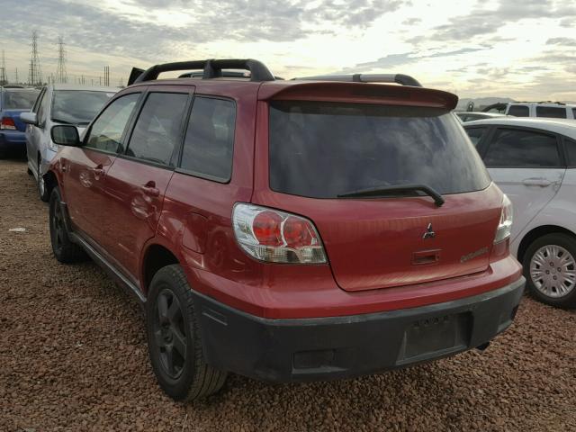 JA4LX41G03U052666 - 2003 MITSUBISHI OUTLANDER RED photo 3