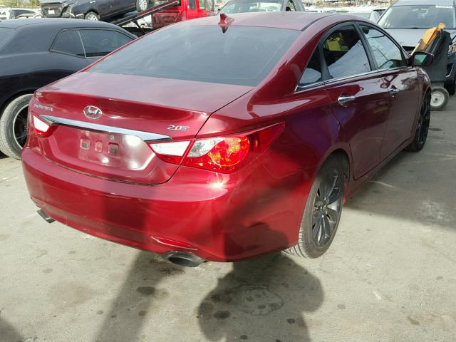 5NPEC4AB5BH211267 - 2011 HYUNDAI SONATA SE RED photo 4