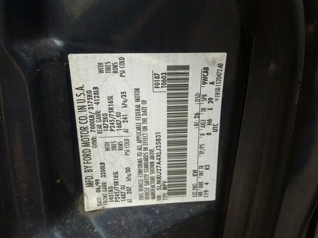 5LMRU27A4XLJ35831 - 1999 LINCOLN NAVIGATOR ლურჯი ფოტო 10