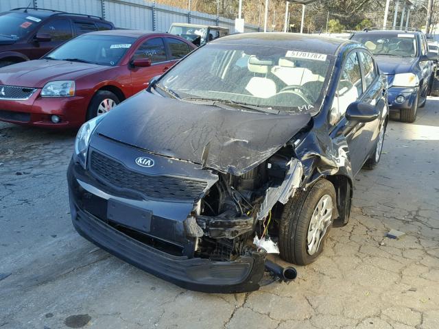 KNADM4A32D6299674 - 2013 KIA RIO LX BLACK photo 2