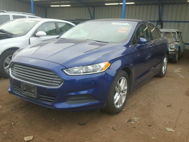 3FA6P0H75DR235920 - 2013 FORD FUSION SE BLUE photo 2