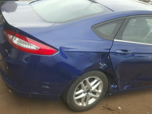 3FA6P0H75DR235920 - 2013 FORD FUSION SE BLUE photo 9