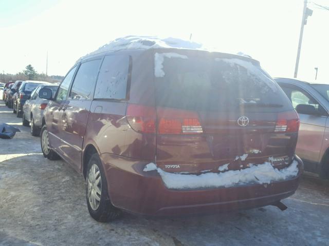 5TDZA23C65S340781 - 2005 TOYOTA SIENNA CE MAROON photo 3