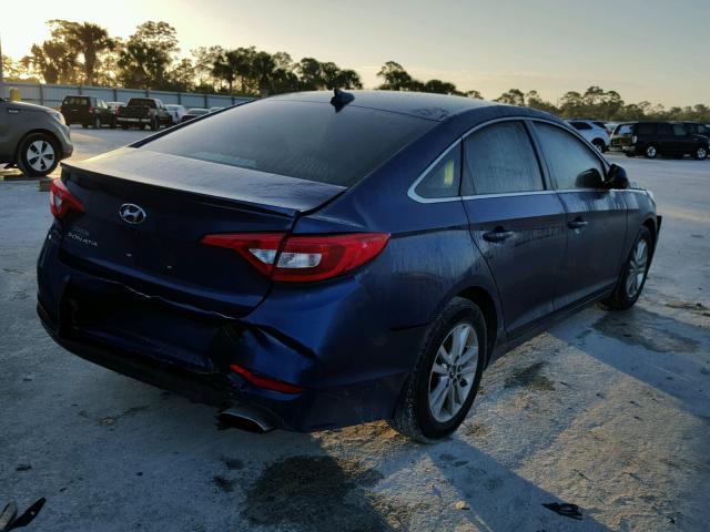 5NPE24AF0GH401443 - 2016 HYUNDAI SONATA SE BLUE photo 4