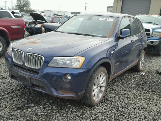 5UXWX9C51D0A18905 - 2013 BMW X3 XDRIVE2 BLUE photo 2