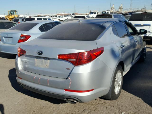 KNAGM4A76D5421801 - 2013 KIA OPTIMA LX SILVER photo 4