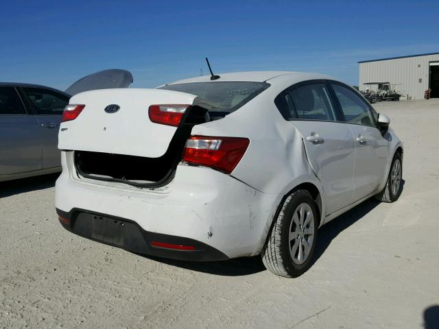 KNADM4A37C6068316 - 2012 KIA RIO LX WHITE photo 4