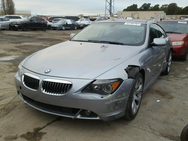 WBAEH13496CR46248 - 2006 BMW 650 I GRAY photo 2