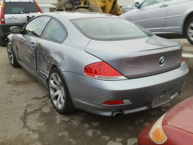 WBAEH13496CR46248 - 2006 BMW 650 I GRAY photo 3