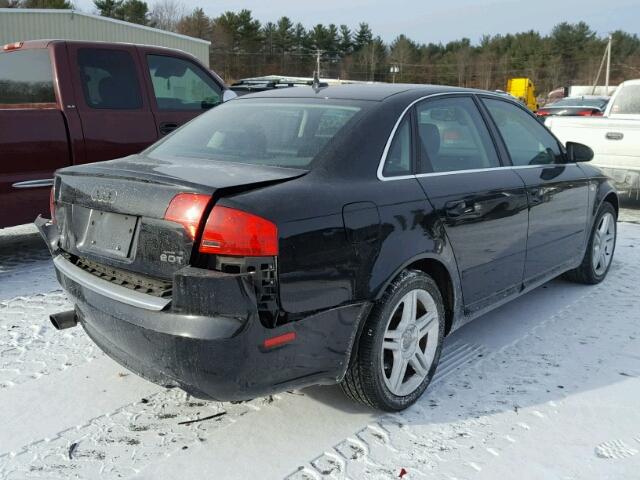 WAUAF78E68A103552 - 2008 AUDI A4 2.0T BLACK photo 4